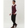 Lars Amadeus Men's Casual Argyle V Neck Sleeveless Knit Pullover Sweater Vest - 4 of 4