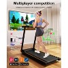 DeerRun 3.0 HorsePower Folding Treadmill APP Control , 300LB Walking Pad Running Data Analysis, Gift Smart Treadmills ,BlackRed - 2 of 4