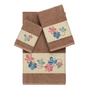 Linum Home Textiles 100% Turkish Cotton CAROLINE Embellished Towel Set - 1 of 4