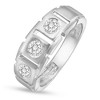 Pompeii3 1 Ct TW Three Stone Diamond Men's Wedding Ring White, Yellow, or Rose Gold - 2 of 4