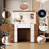 ORRD Elegant Vanity Table with Lighted Mirror, 7 Drawers & Shelves, Brown Wood-Style Stickers, Power Outlet - 3 of 4