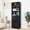KTMBDW Industrial Bookshelves and Bookcases with Doors Floor Standing 6 Shelf Display Storage Shelves 70.5" Tall Bookcase for Home Office, Living Room - 2 of 4