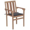 vidaXL 2X Solid Teak Wood Patio Chairs with Anthracite Cushions Garden Wooden Outdoor Chairs - 2 of 4