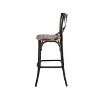 18" Zaire Bar Chair Antique Copper/Antique Oak - Acme Furniture: Vintage Style, Wooden Seat, Metal Frame - 3 of 4