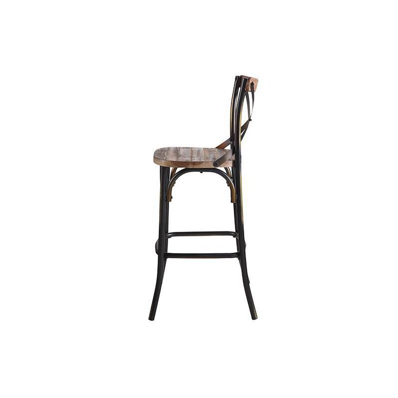 18&#34; Zaire Bar Chair Antique Copper/Antique Oak - Acme Furniture, 4 of 7
