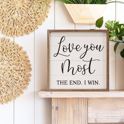 Kendrick Home Love You Most Square Wall Art White