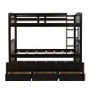 PAGED Modern Wooden Bunk Bed Loft Bed, Twin over Full Bed Frame with Storage Stairs and Guardrail for Kids, Teens, Adults - 4 of 4