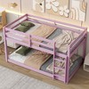 Dolonm Solid Rubber Wood Twin over Twin Low-Height Floor Bunk Bed with Ladder, Strengthened Slats, 77.3"L x 43.8"W x 46.6"H - 4 of 4