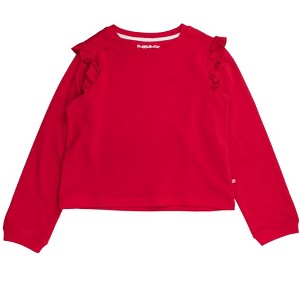 RuffleButts Toddler Girls Flutter Sweatshirt - Red, 2T - 1 of 2