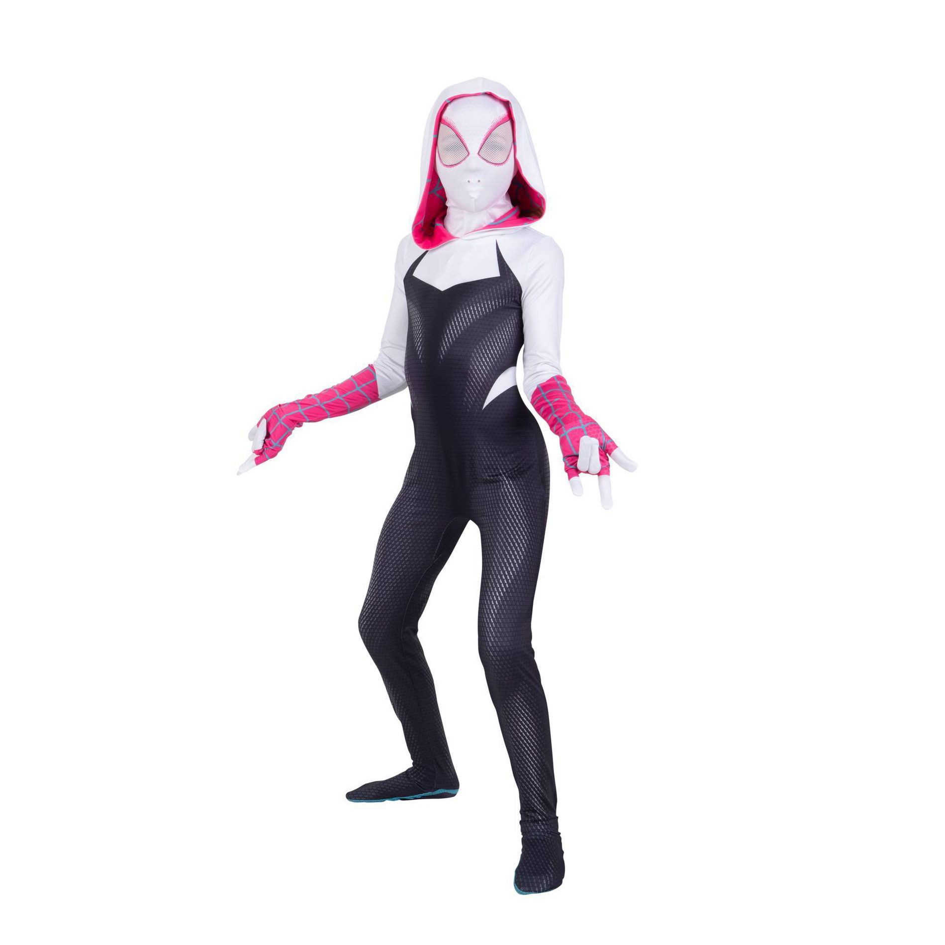 Marvel Kids' Spider Gwen Zentai Halloween Costume Jumpsuit Black