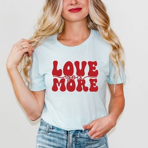 Simply Sage Market Women's Love You More Cursive Short Sleeve Graphic Tee - 1 of 4