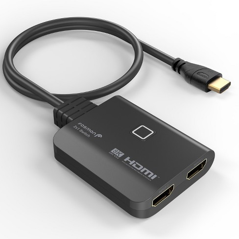 Fosmon 2x1 8k@60hz Hdmi Switch With 1.8ft Pigtail Cable And Auto ...