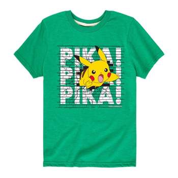 Boys' Pokemon Pikachu Pika Wall Short Sleeve Graphic T-Shirt - Vibrant Green