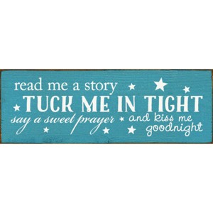 Slickblue Sweet Goodnight Quote Sign, 3.5x10 Rustic Knotty Pine Wood Plaque, Wall or Shelf Decor - 1 of 3