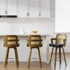 Bekrvio 26" Swivel Counter Height Bar Stools Set of 1/2/3/4,Faux Leather Upholstered Bar Chairs with Back & Arm for Kitchen Island,Black - 2 of 4