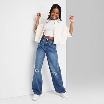 Women's High-Rise Wide Leg Baggy Jeans - Wild Fable™ Blue