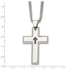 Black Bow Jewelry Men's Stainless Steel and Black Diamond Cross Necklace - 22 Inch - 4 of 4