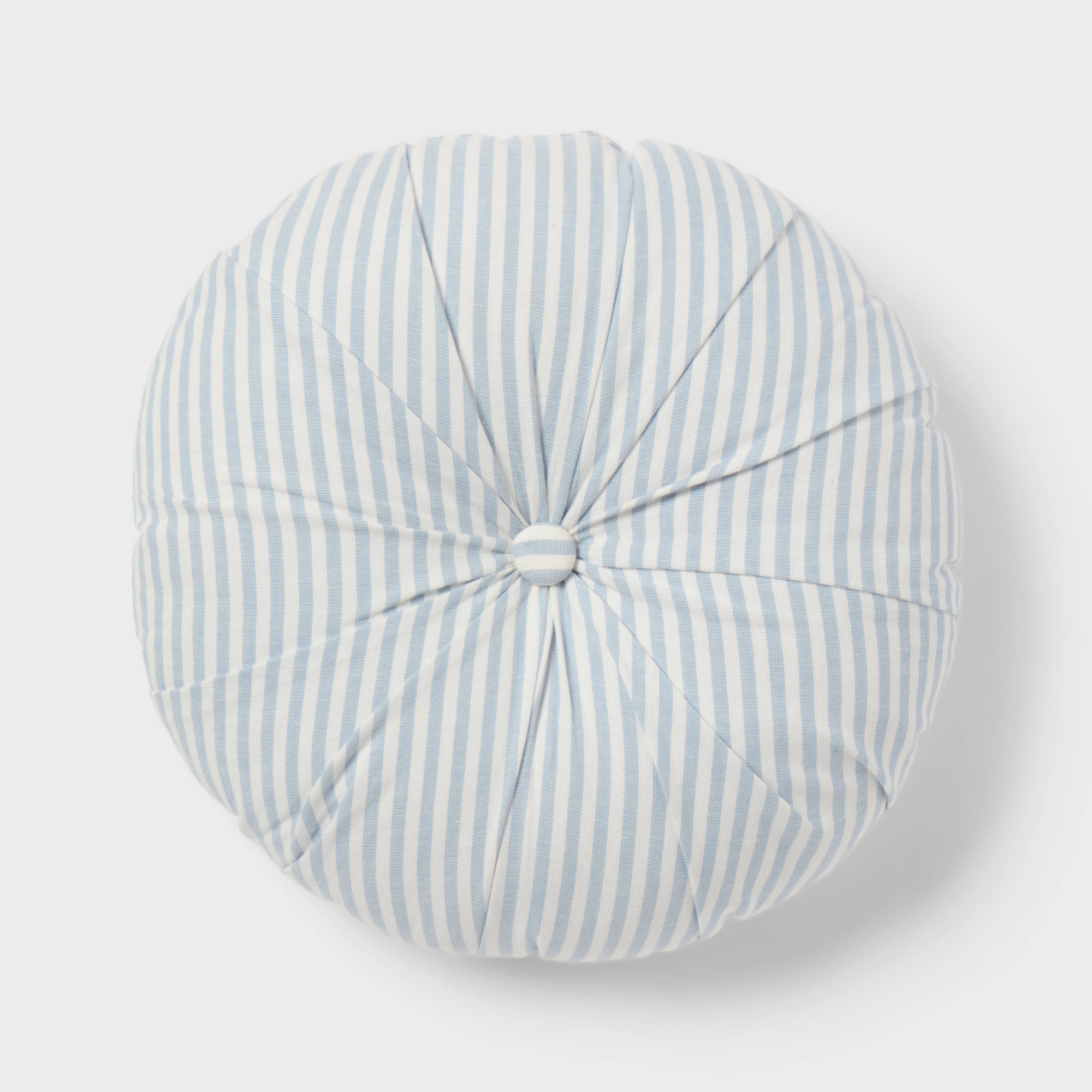 16"x16" Round Striped Decorative Throw Pillow Blue for Dorm - Threshold™