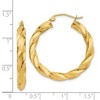 Black Bow Jewelry 4mm x 31mm Polished 14k Yellow Gold Hollow Twisted Round Hoop Earrings - 4 of 4