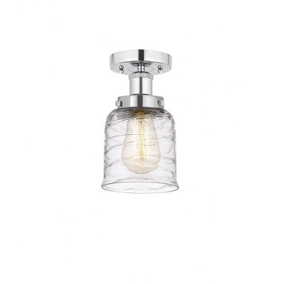 Bell - 1 Light Semi-Flush Mount In Industrial Style-8.25 Inches Tall and 6.5 Inches Wide