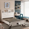 Famapy Smart Bluetooth-Enabled Bed Frame,App-Contrl,Custom RGB Lights,Power Outlets, Open Shelves+4 Rolling Drawers,Central Iron Frame,Pet Nook - 3 of 4