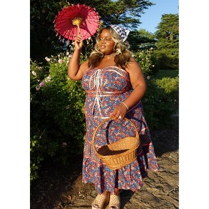 peplum midi dress plus size GUNNE SAX for ModCloth Grace Peplum Midi Dress Circe's Crown XL