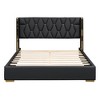 HomeRoots Black Tufted Upholstered Twin Bed Frame - 4 of 4