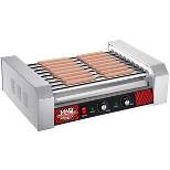 Great Northern Popcorn 9 Roller Hot Dog Machine Electric Countertop Cooker with Drip Tray & Dual Zones