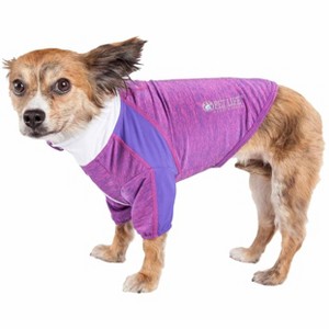 Pet Life (R) Active Chewitt Wagassy Stretch Yoga Fitness Long-Sleeve Dog T-Shirt - 1 of 4