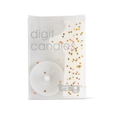 tagltd Number 1 Birthday Candle - White Pillar Candle for 1st Birthday Celebrations, 2" H x 1.5" L x 0.5" W, 0.07 hrs Burn Time
