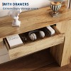 47-Inch Rectangular Wooden Sofa Table with Drawers, Industrial Farmhouse Entryway Table for Hallway & Living Room - 4 of 4