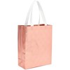 Sparkle and Bash 20 Pack Glossy Reusable Grocery Tote Bag, Gift Bags for Birthday and Wedding Party, Rose Gold, 13.2x10x4 in - 4 of 4