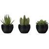 NicBex Set of 3 Mini Faux Grass Plants in Grey Pots, Fake Tabletop Greenery for Desk, Shelf & Bathroom Decor, Artificial Plants Indoor - 4 of 4