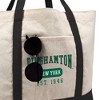 Binghamton University Bearcats Established Date Canvas Tote Bag With External Pocket, Reusable Shoulder Bag for Shopping, School, Beach - 2 of 4