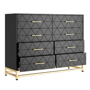 Garvee 8 Drawer Dresser with Gold Handles, Modern Chest of Drawers for Bedroom, TV Stand Storage Cabinet for Living Room - 1 of 4