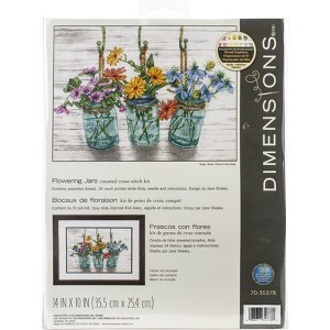 Dimensions Counted Cross Stitch Kit 14"X10"-Flowering Jars - 1 of 3