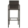 vidaXL Bar Stools 2 pcs Brown Poly Rattan - 3 of 4