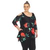 Plus Size Floral Printed Cold Shoulder Tunic - image 2 of 4