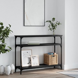 Clihome Modern Industrial Console Table with 2 Shelves,with Adjustable Leveling Feet for Entryway - 1 of 4