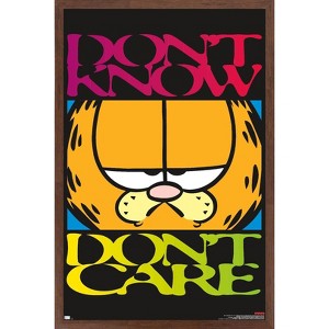 Trends International Garfield - Don't Care Framed Wall Poster Prints - 1 of 4