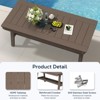 Hyleory Modern HDPE Outdoor Dining Table with Umbrella Hole, Weather-Resistant Patio Table for 4–6 People - 3 of 4