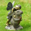 SPI Home Happiness Garden Sculpture with Fairy and Rabbit for Whimsical Outdoor Decor - 2 of 2