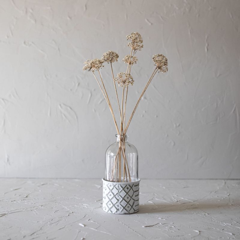 Multi Pattern Bud Vase Metal & Glass - Foreside Home & Garden, 2 of 6