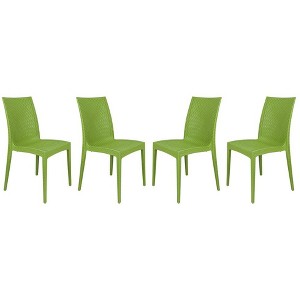LeisureMod Mace Modern Plastic Dining Side Chair for Indoor and Outdoor, Set of 4 - 1 of 4