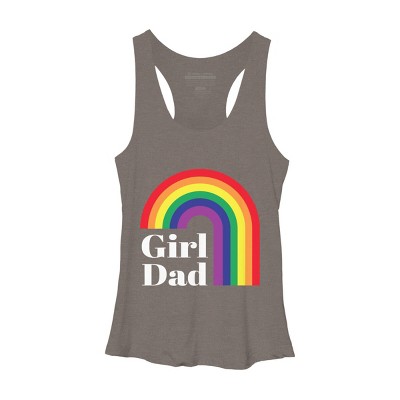 Adult Design By Humans Father's Day Girl Dad Pride Rainbow By KangThien Racerback Tank Top