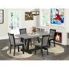 HomeStock 5-Piece Natural Oak Finish Solid Wood Top Dining Table with 4 Parson Chair - 2 of 4