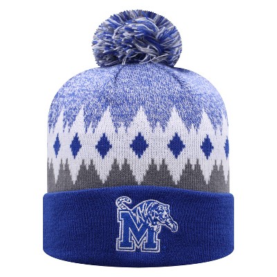 NCAA Memphis Tigers Men's Jagged Knit Cuffed Beanie with Pom