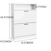 ORRD White Slim Shoe Cabinet, 2 Flip-Drawer Hidden Storage for Entryway & Hallway - 3 of 4