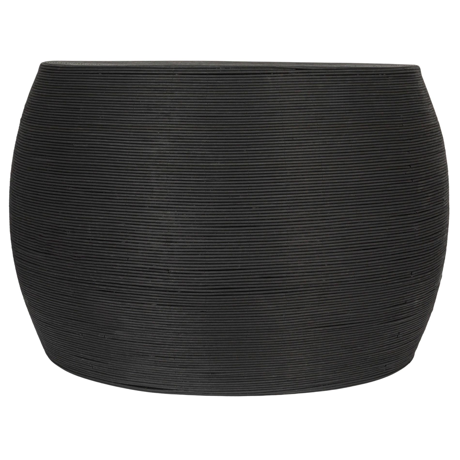 Storied Home Round Barrel Coffee Table Black