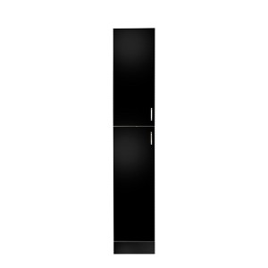 TIRAMISUBEST Black Freestanding Cabinet with 2 Doors - Wooden Accent Storage for Kitchen or Dining Room with Fixed Shelves - 1 of 4